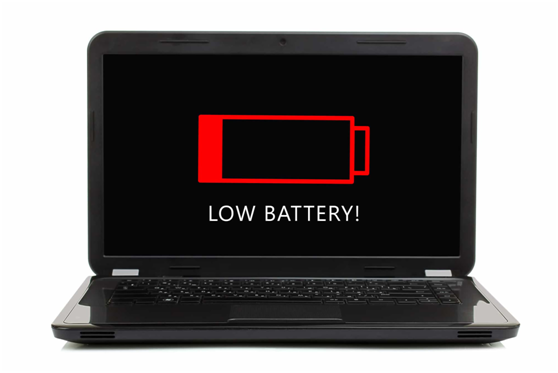 portable laptop with low battery